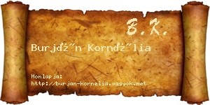 Burján Kornélia névjegykártya