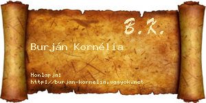 Burján Kornélia névjegykártya